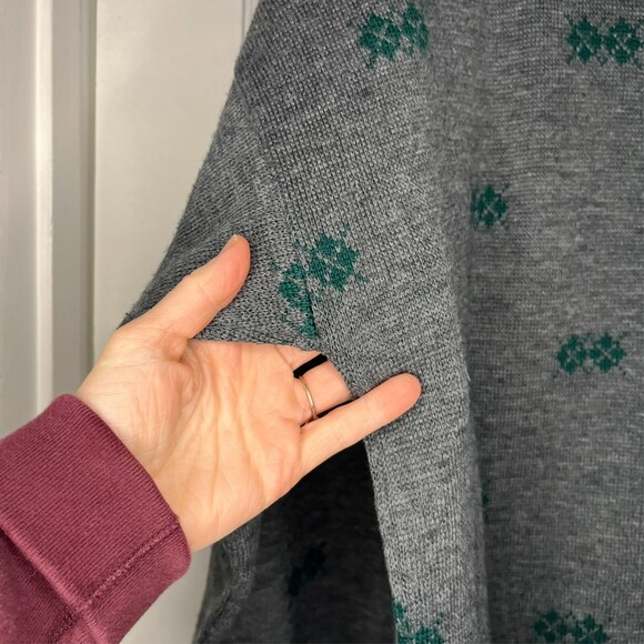 VTG Marshall Field Italian Wool Sweater Men 52 Large Gray Argyle Long Sleeve 80s - Picture 8 of 16